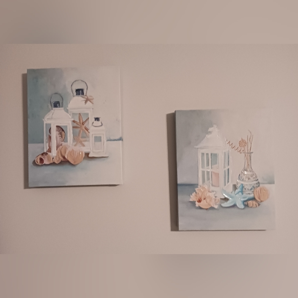 2 piece coastal picture set